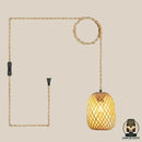 Ensemble suspension et lampe de chevet bambou