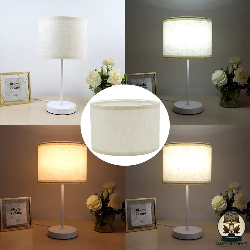 Abat jour beige lampe de chevet