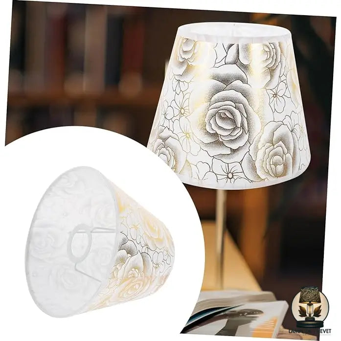 Abat jour conique lampe de chevet motif floral