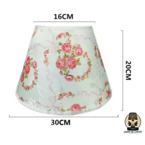 Abat jour conique lampe de chevet motif floral