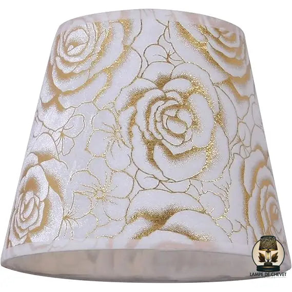 Abat jour conique lampe de chevet motif floral