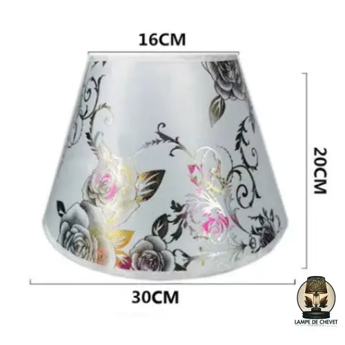 Abat jour conique lampe de chevet motif floral