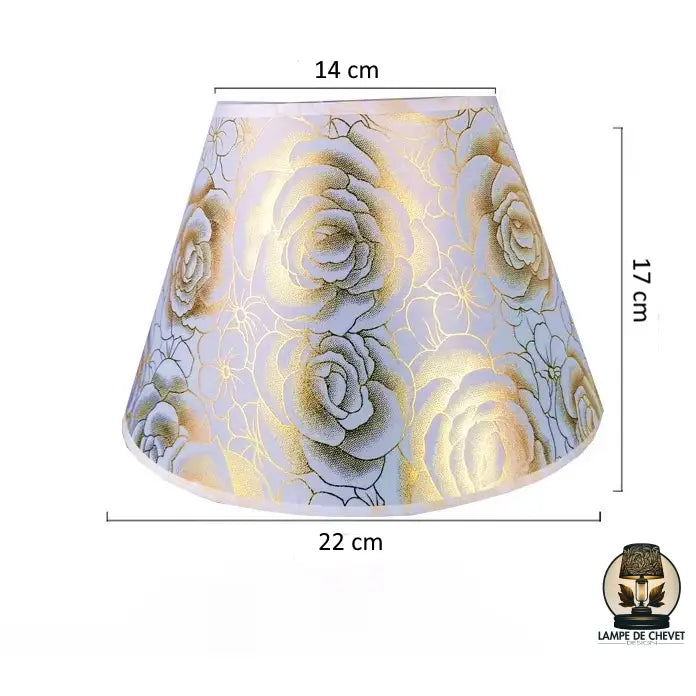 Abat jour conique lampe de chevet motif floral