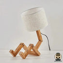 Bonhomme assis lampe de chevet en bois