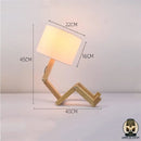 Bonhomme assis lampe de chevet en bois