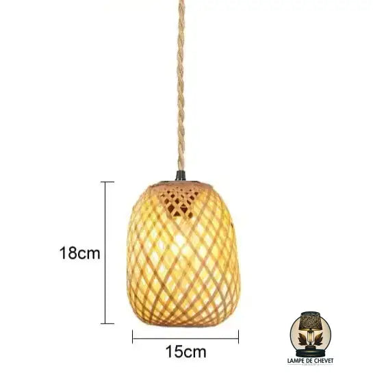 Ensemble suspension et lampe de chevet bambou