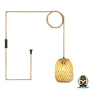 Ensemble suspension et lampe de chevet bambou