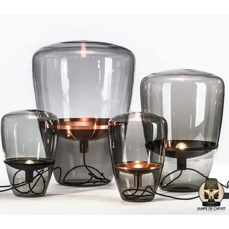 Lampe de chevet abat jour en verre