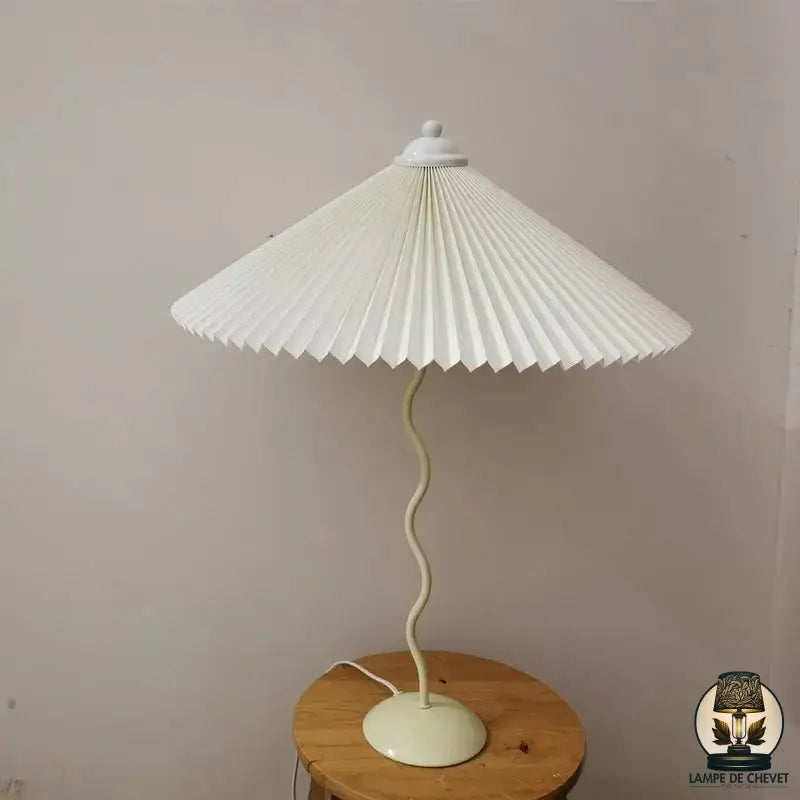 Lampe de chevet abat jour plissé