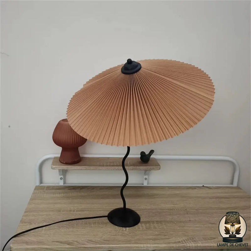 Lampe de chevet abat jour plissé