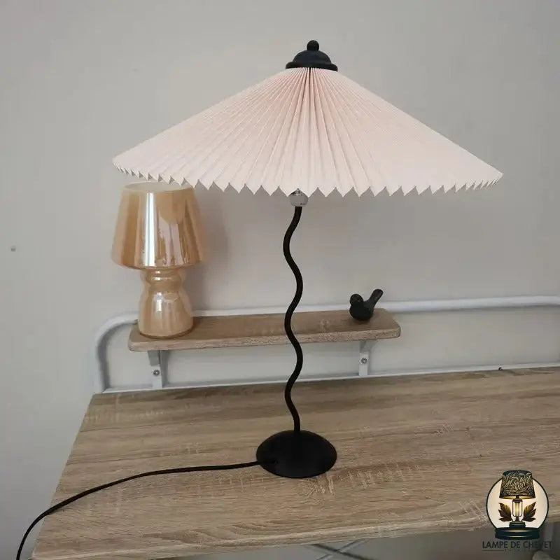 Lampe de chevet abat jour plissé
