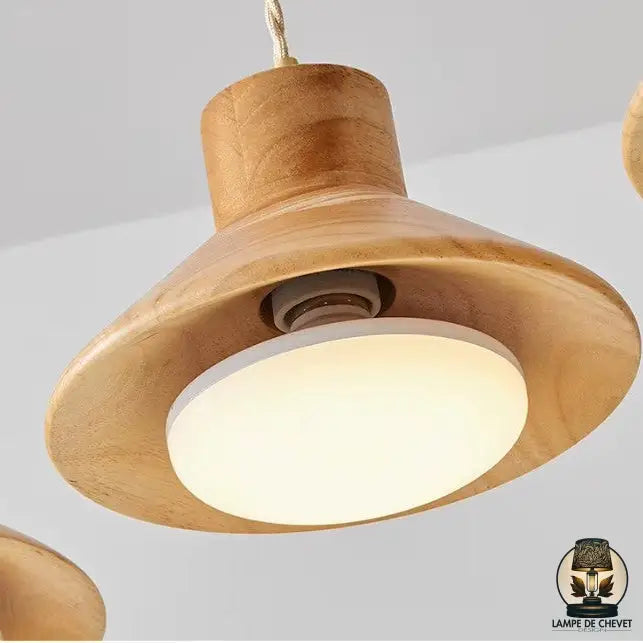 Lampe de chevet avec bois naturel
