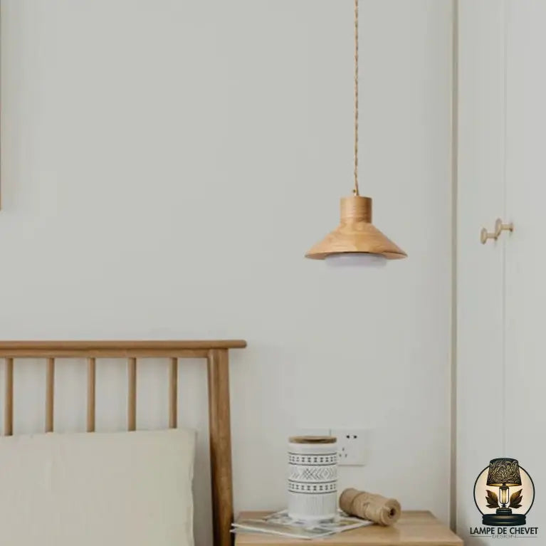 Lampe de chevet avec bois naturel