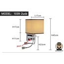 Lampe de chevet avec liseuse led