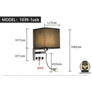 Lampe de chevet avec liseuse led