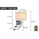 Lampe de chevet avec liseuse led