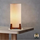 Lampe de chevet blanche et bois