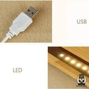 Lampe de chevet bois brut