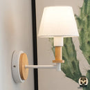 Lampe de chevet bois et blanc