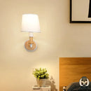 Lampe de chevet bois et blanc