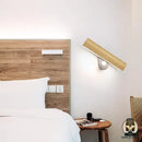 Lampe de chevet bois et metal noir