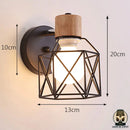 Lampe de chevet noir et bois