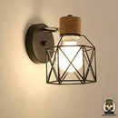 Lampe de chevet noir et bois