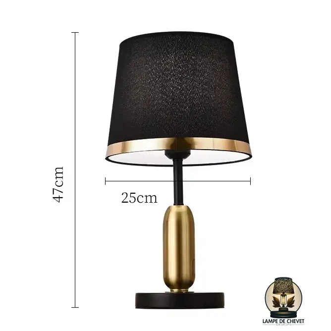 Lampe de chevet noir et or