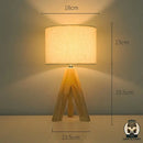 Lampe de chevet trepied bois