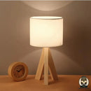 Lampe de chevet trepied bois