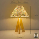 Lampe de chevet trepied bois