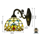 Lampe de chevet verre coloré et metal tiffany