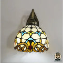 Lampe de chevet verre coloré et metal tiffany