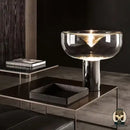 Lampe de chevet verre fumé