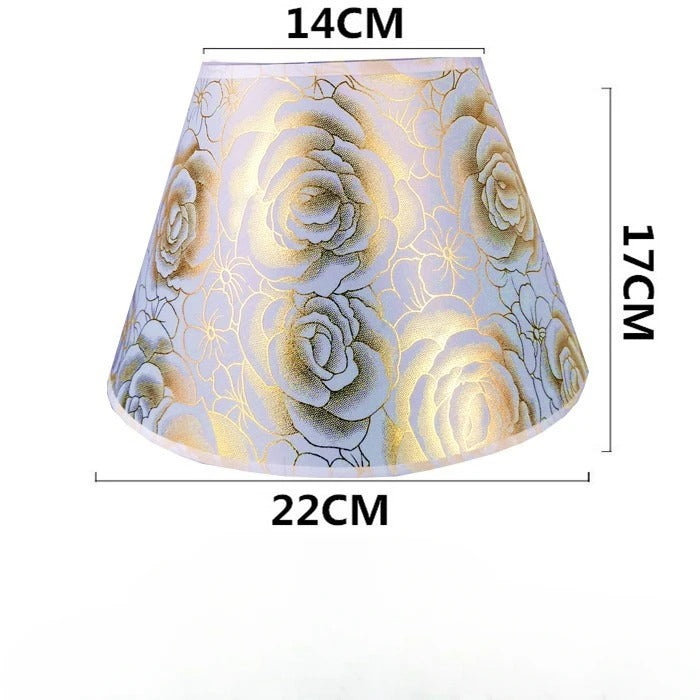 Abat jour conique lampe de chevet motif floral