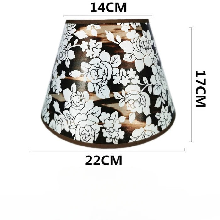 Abat jour conique lampe de chevet motif floral